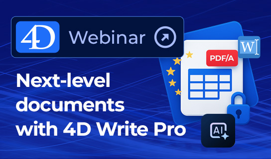 Nouveau Webinaire 4D Write Pro